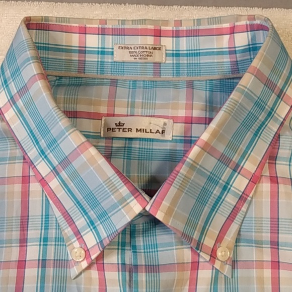 Peter Millar‎ Striped Cotton Button Up Sport Shirt size XXL - Picture 4 of 7